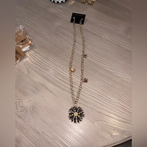 Gold and Black Starburst Necklace